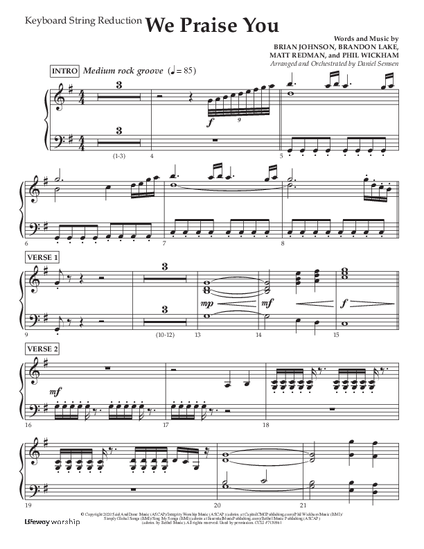 We Praise You (Choral Anthem SATB) String Reduction (Lifeway Choral / Arr. Daniel Semsen)