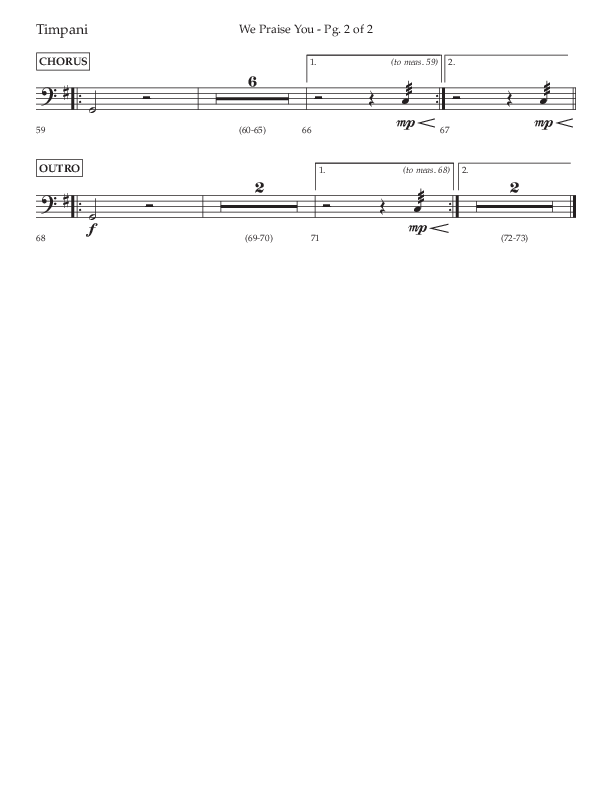 We Praise You (Choral Anthem SATB) Timpani (Lifeway Choral / Arr. Daniel Semsen)