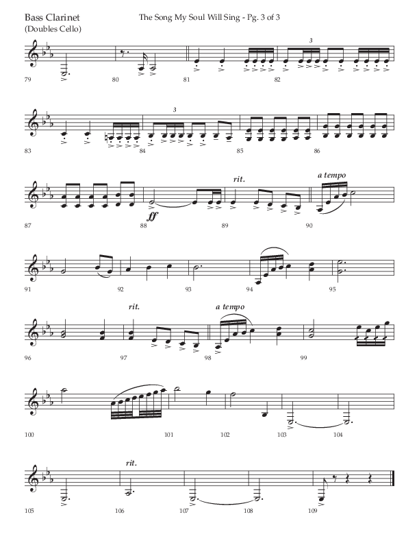 The Song My Soul Will Sing (Choral Anthem SATB) Bass Clarinet (Lifeway Choral / Arr. Bradley Knight)