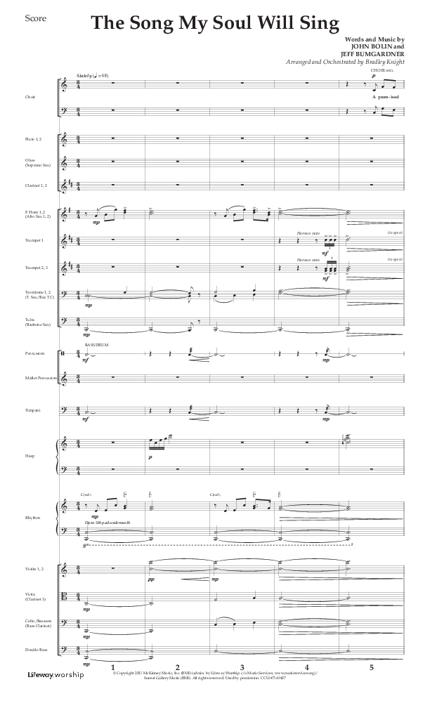 The Song My Soul Will Sing (Choral Anthem SATB) Orchestration (Lifeway Choral / Arr. Bradley Knight)