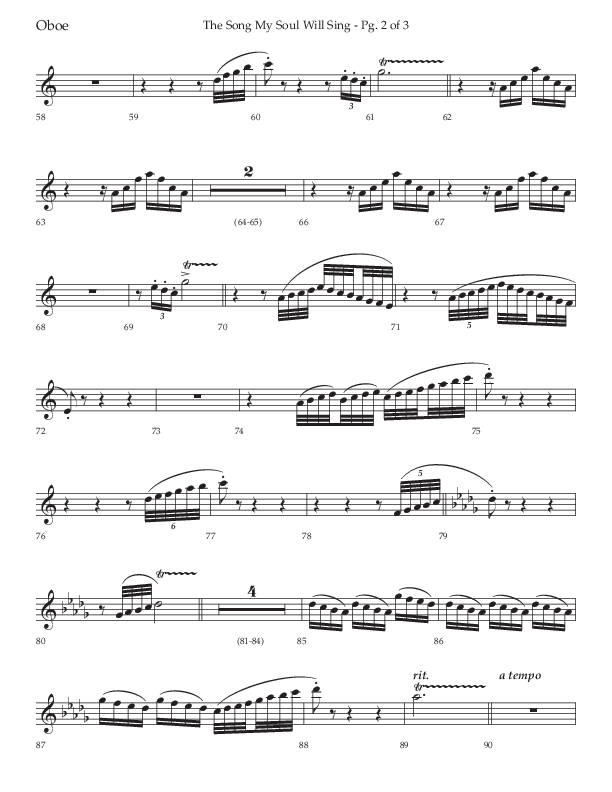 The Song My Soul Will Sing (Choral Anthem SATB) Oboe (Lifeway Choral / Arr. Bradley Knight)