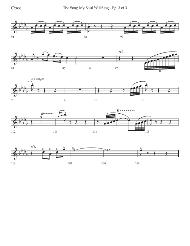 The Song My Soul Will Sing (Choral Anthem SATB) Oboe (Lifeway Choral / Arr. Bradley Knight)