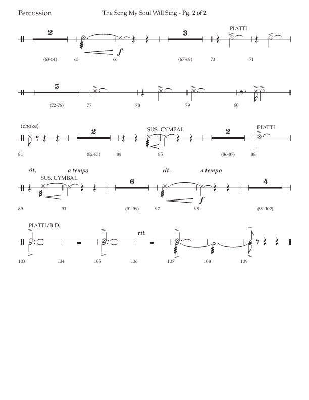 The Song My Soul Will Sing (Choral Anthem SATB) Percussion (Lifeway Choral / Arr. Bradley Knight)
