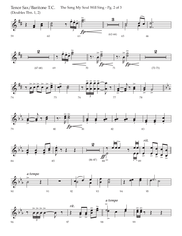 The Song My Soul Will Sing (Choral Anthem SATB) Tenor Sax/Baritone T.C. (Lifeway Choral / Arr. Bradley Knight)