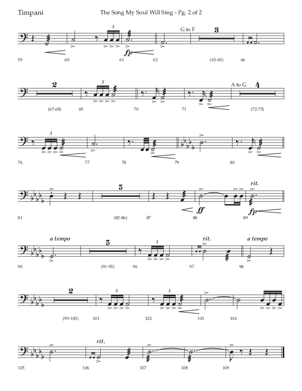 The Song My Soul Will Sing (Choral Anthem SATB) Timpani (Lifeway Choral / Arr. Bradley Knight)