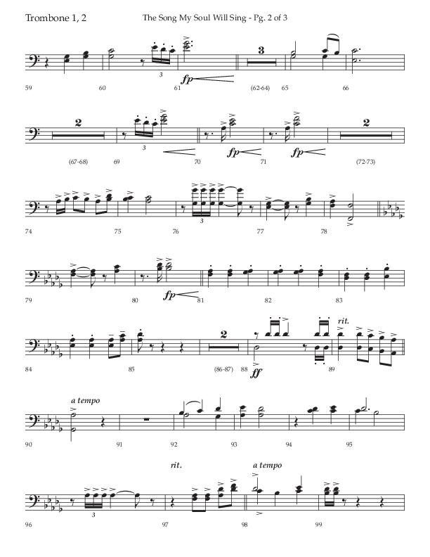 The Song My Soul Will Sing (Choral Anthem SATB) Trombone 1/2 (Lifeway Choral / Arr. Bradley Knight)