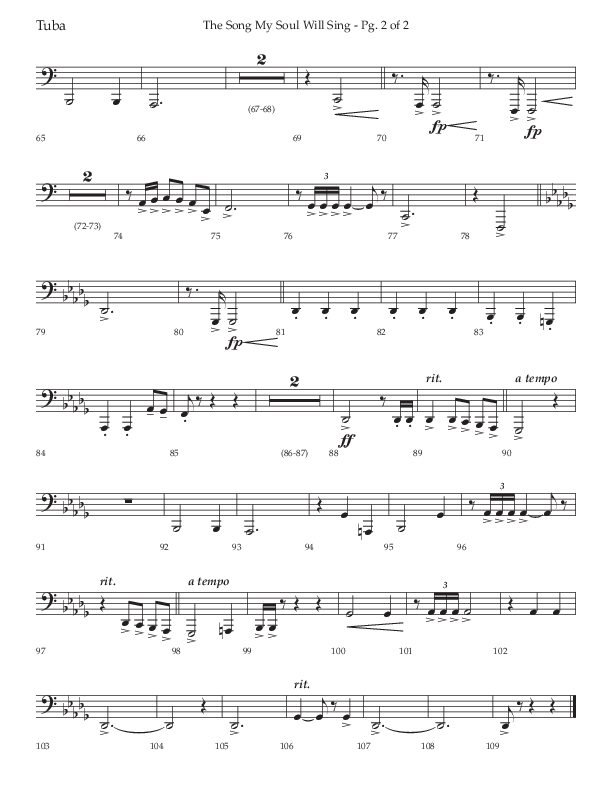 The Song My Soul Will Sing (Choral Anthem SATB) Tuba (Lifeway Choral / Arr. Bradley Knight)