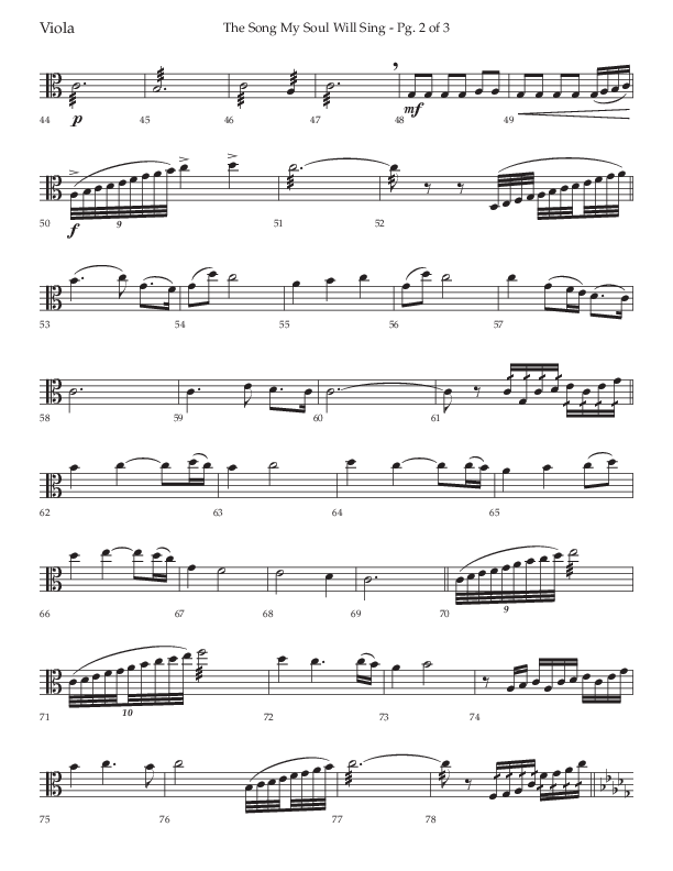 The Song My Soul Will Sing (Choral Anthem SATB) Viola (Lifeway Choral / Arr. Bradley Knight)
