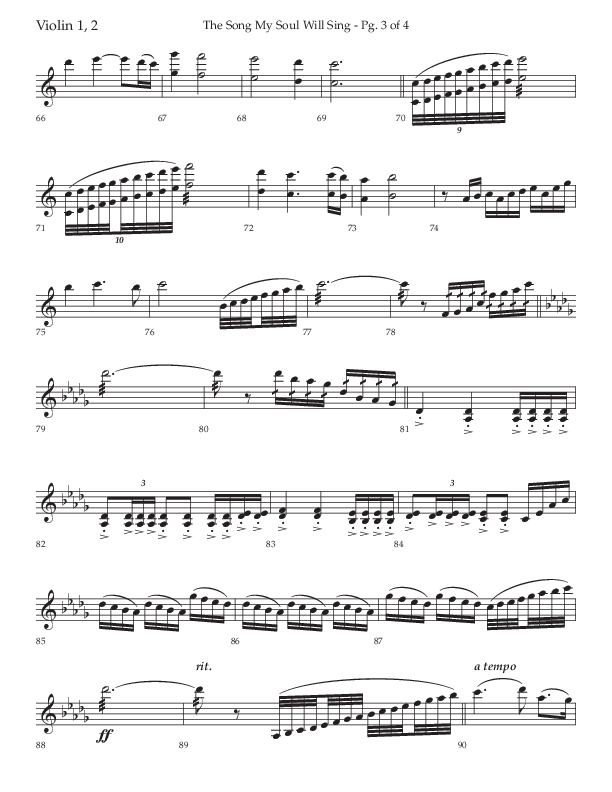 The Song My Soul Will Sing (Choral Anthem SATB) Violin 1/2 (Lifeway Choral / Arr. Bradley Knight)
