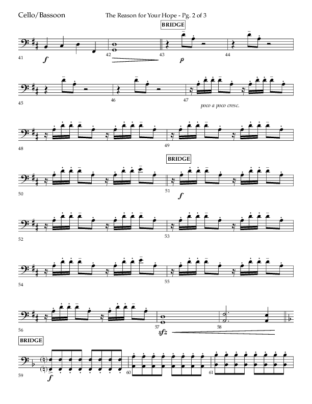 The Reason For Your Hope (Choral Anthem SATB) Cello (Lifeway Choral / Arr. John Bolin / Orch. Phillip Keveren)