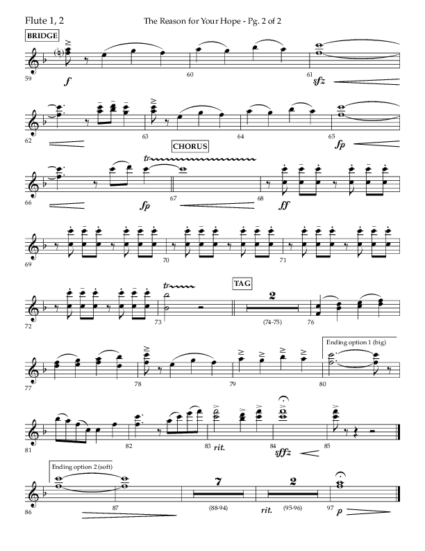 The Reason For Your Hope (Choral Anthem SATB) Flute 1/2 (Lifeway Choral / Arr. John Bolin / Orch. Phillip Keveren)