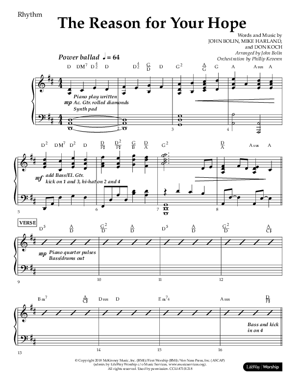 The Reason For Your Hope (Choral Anthem SATB) Lead Melody & Rhythm (Lifeway Choral / Arr. John Bolin / Orch. Phillip Keveren)