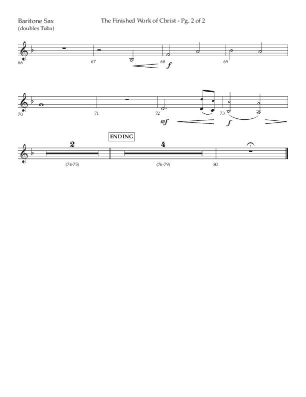 The Finished Work Of Christ (Choral Anthem SATB) Bari Sax (Lifeway Choral / Arr. John Bolin / Orch. David Shipps)