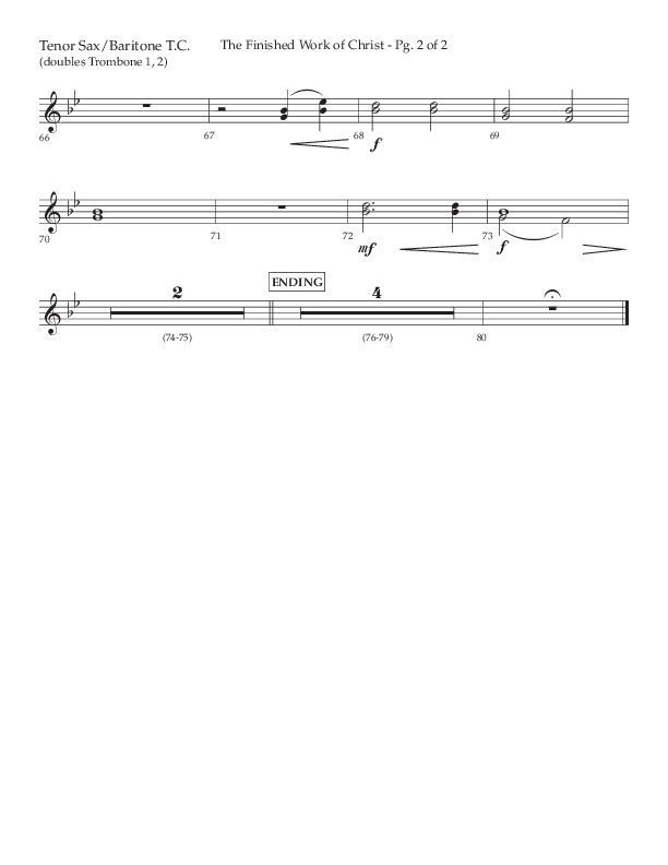 The Finished Work Of Christ (Choral Anthem SATB) Tenor Sax/Baritone T.C. (Lifeway Choral / Arr. John Bolin / Orch. David Shipps)