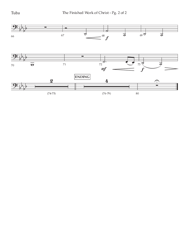 The Finished Work Of Christ (Choral Anthem SATB) Tuba (Lifeway Choral / Arr. John Bolin / Orch. David Shipps)