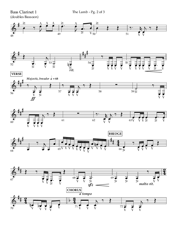 The Lamb (Choral Anthem SATB) Bass Clarinet (Arr. David T. Clydesdale / Lifeway Choral / Arr. Kim Collingsworth)
