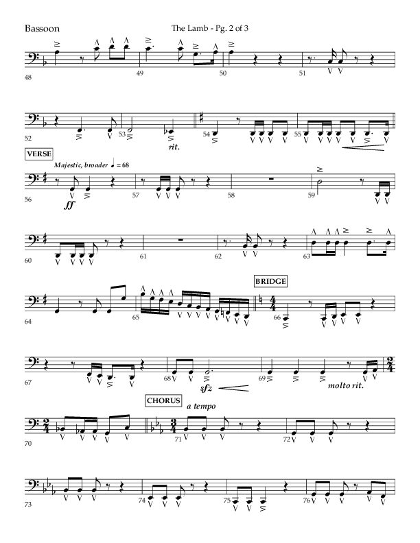 The Lamb (Choral Anthem SATB) Bassoon (Arr. David T. Clydesdale / Lifeway Choral / Arr. Kim Collingsworth)