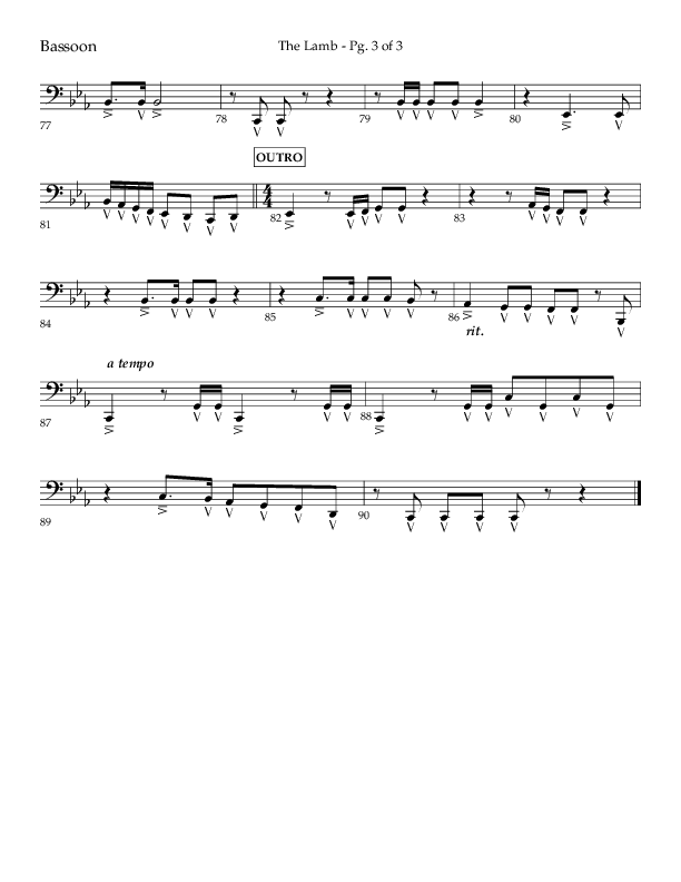 The Lamb (Choral Anthem SATB) Bassoon (Arr. David T. Clydesdale / Lifeway Choral / Arr. Kim Collingsworth)