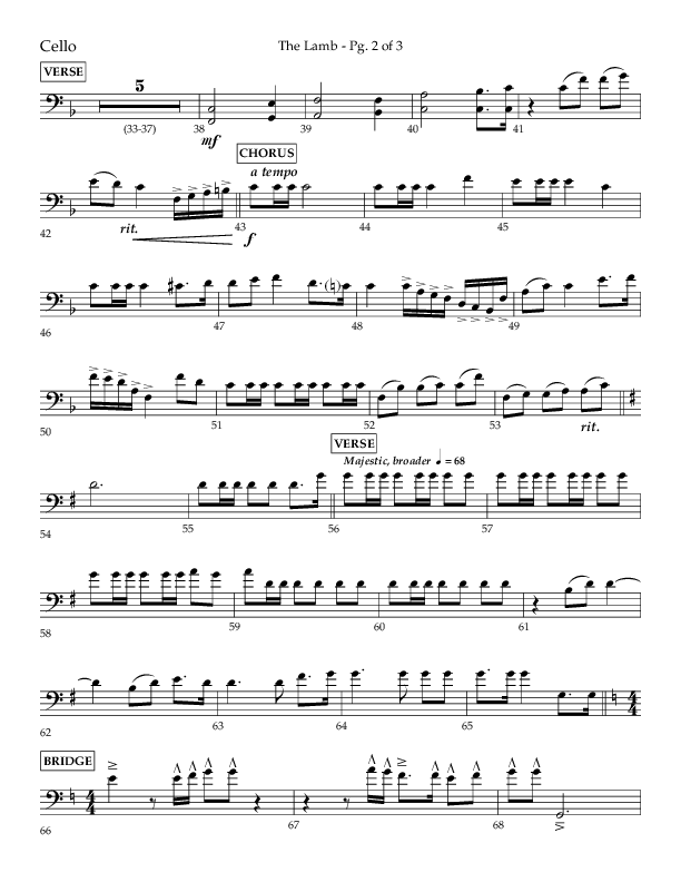 The Lamb (Choral Anthem SATB) Cello (Arr. David T. Clydesdale / Lifeway Choral / Arr. Kim Collingsworth)