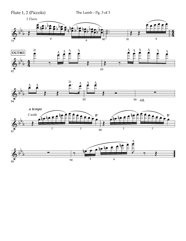The Lamb (Choral Anthem SATB) Flute 1/2 (Arr. David T. Clydesdale / Lifeway Choral / Arr. Kim Collingsworth)