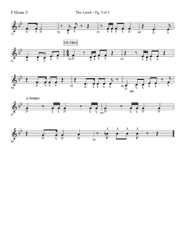 The Lamb (Choral Anthem SATB) French Horn 3 (Arr. David T. Clydesdale / Lifeway Choral / Arr. Kim Collingsworth)