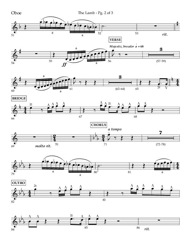 The Lamb (Choral Anthem SATB) Oboe (Arr. David T. Clydesdale / Lifeway Choral / Arr. Kim Collingsworth)