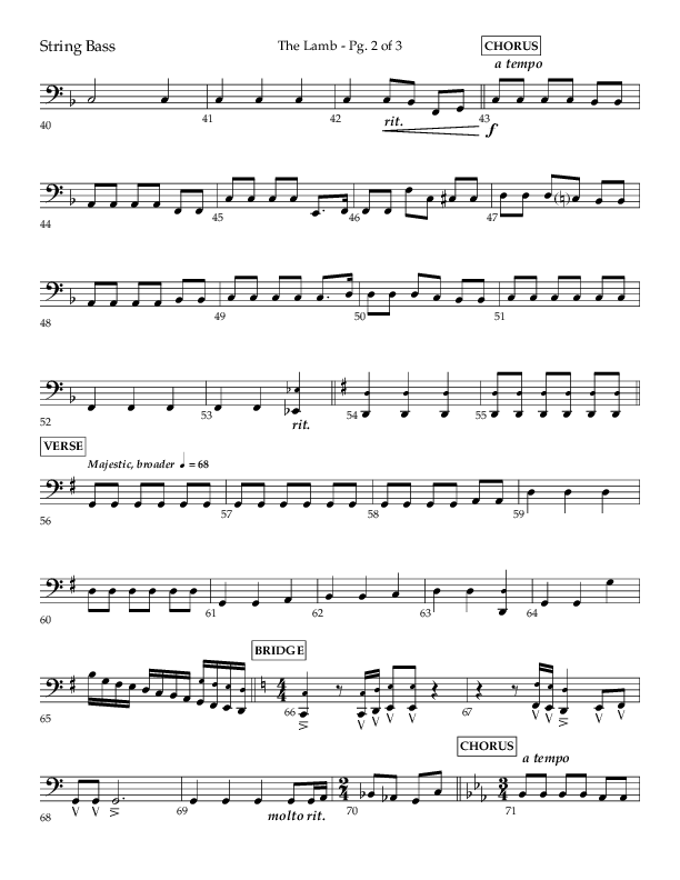 The Lamb (Choral Anthem SATB) String Bass (Arr. David T. Clydesdale / Lifeway Choral / Arr. Kim Collingsworth)