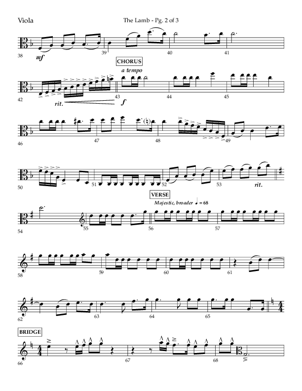 The Lamb (Choral Anthem SATB) Viola (Arr. David T. Clydesdale / Lifeway Choral / Arr. Kim Collingsworth)