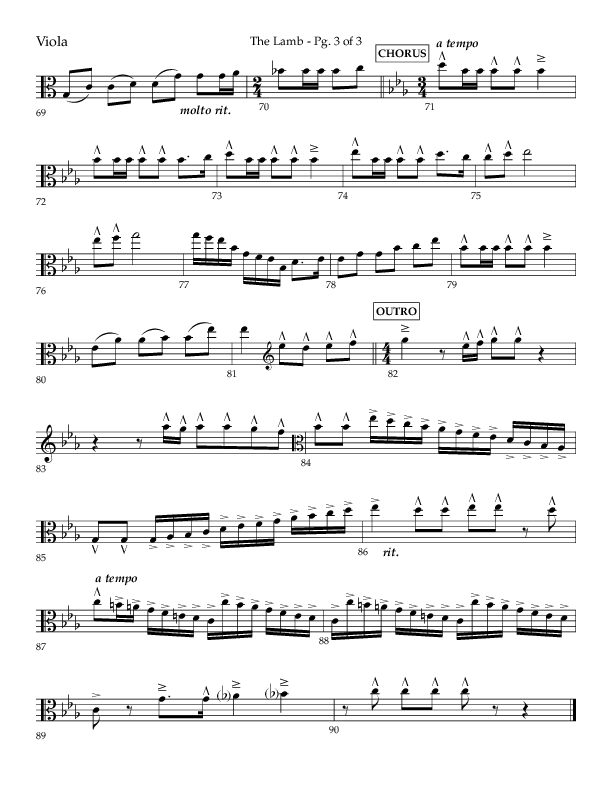 The Lamb (Choral Anthem SATB) Viola (Arr. David T. Clydesdale / Lifeway Choral / Arr. Kim Collingsworth)