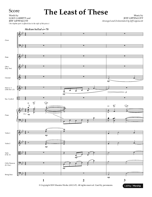 The Least Of These (Choral Anthem SATB) Conductor's Score (Lifeway Choral / Arr. Jeff Lippencott)