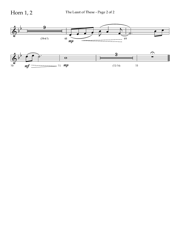 The Least Of These (Choral Anthem SATB) French Horn 1/2 (Lifeway Choral / Arr. Jeff Lippencott)