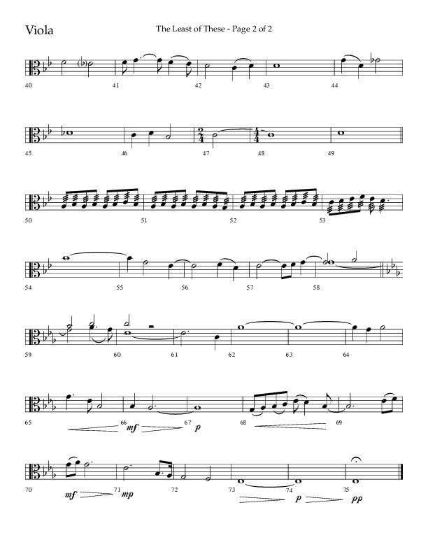 The Least Of These (Choral Anthem SATB) Viola (Lifeway Choral / Arr. Jeff Lippencott)