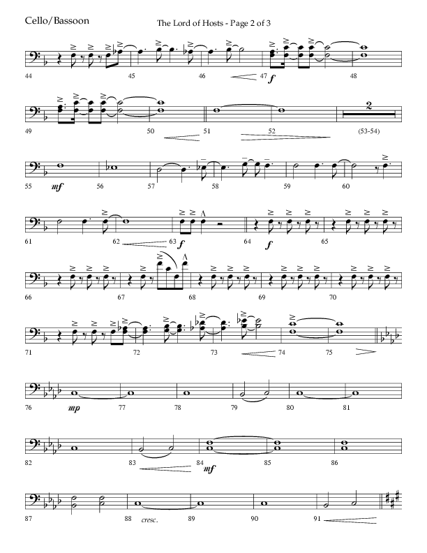 The Lord of Hosts (Choral Anthem SATB) Cello (Lifeway Choral / Arr. John Bolin)