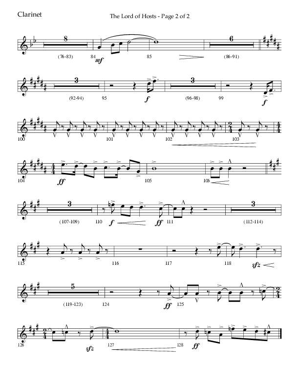 The Lord of Hosts (Choral Anthem SATB) Clarinet (Lifeway Choral / Arr. John Bolin)