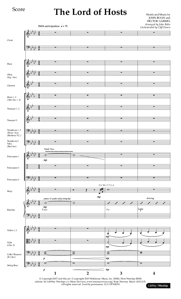The Lord of Hosts (Choral Anthem SATB) Orchestration (Lifeway Choral / Arr. John Bolin)