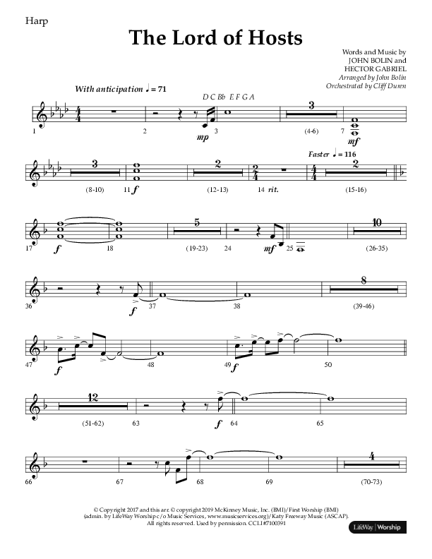 The Lord of Hosts (Choral Anthem SATB) Harp (Lifeway Choral / Arr. John Bolin)