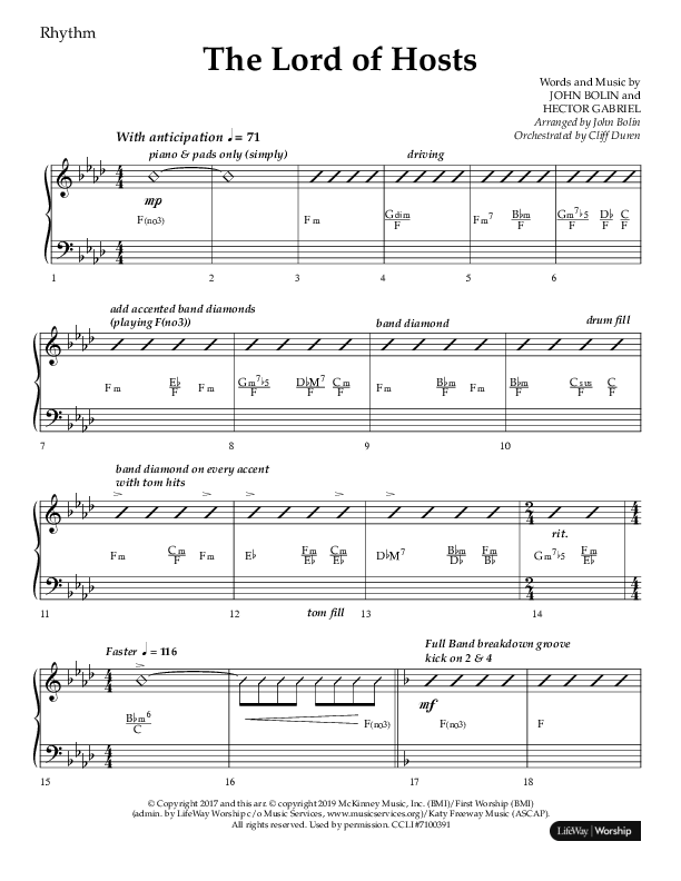 The Lord of Hosts (Choral Anthem SATB) Lead Melody & Rhythm (Lifeway Choral / Arr. John Bolin)