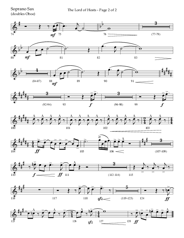 The Lord of Hosts (Choral Anthem SATB) Soprano Sax (Lifeway Choral / Arr. John Bolin)