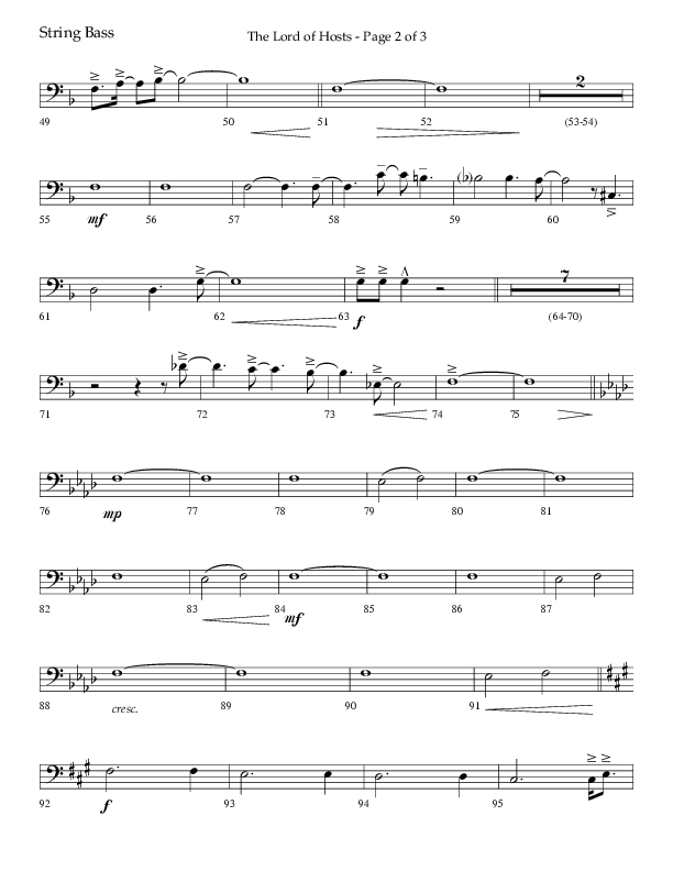 The Lord of Hosts (Choral Anthem SATB) String Bass (Lifeway Choral / Arr. John Bolin)