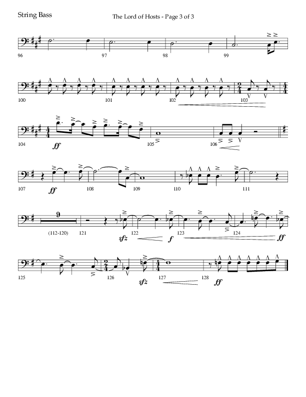 The Lord of Hosts (Choral Anthem SATB) String Bass (Lifeway Choral / Arr. John Bolin)