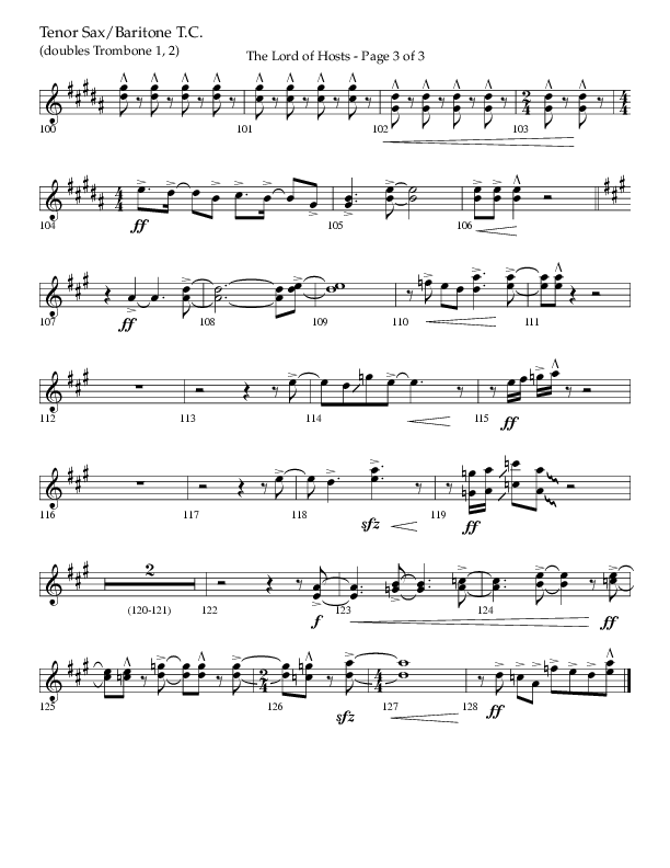 The Lord of Hosts (Choral Anthem SATB) Tenor Sax/Baritone T.C. (Lifeway Choral / Arr. John Bolin)