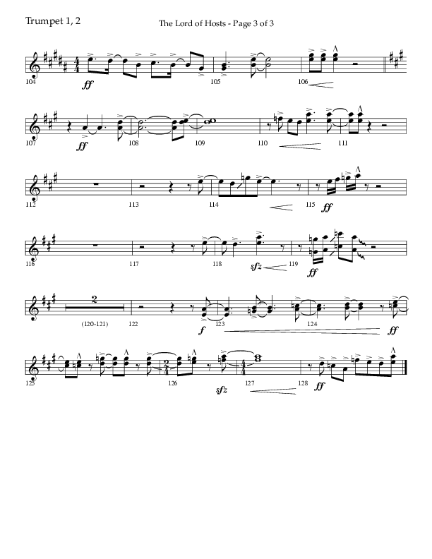 The Lord of Hosts (Choral Anthem SATB) Trumpet 1,2 (Lifeway Choral / Arr. John Bolin)