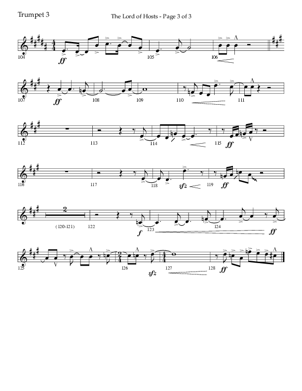The Lord of Hosts (Choral Anthem SATB) Trumpet 3 (Lifeway Choral / Arr. John Bolin)