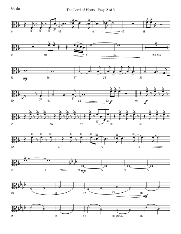 The Lord of Hosts (Choral Anthem SATB) Viola (Lifeway Choral / Arr. John Bolin)