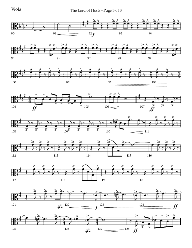 The Lord of Hosts (Choral Anthem SATB) Viola (Lifeway Choral / Arr. John Bolin)