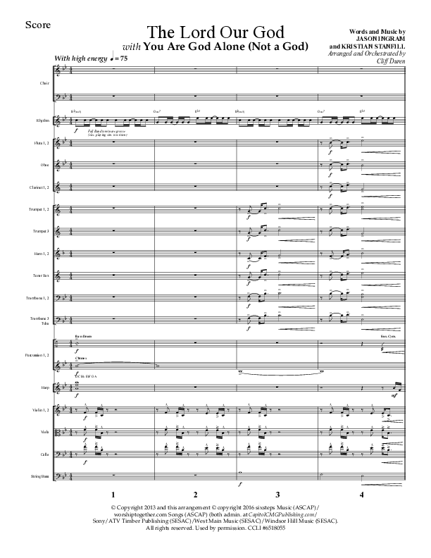 The Lord Our God with You Are God Alone (Not A God) (Choral Anthem SATB) Orchestration (Lifeway Choral / Arr. Cliff Duren)