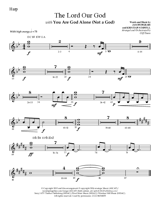 The Lord Our God with You Are God Alone (Not A God) (Choral Anthem SATB) Harp (Lifeway Choral / Arr. Cliff Duren)