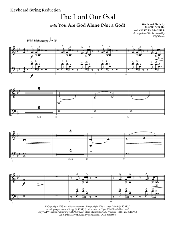 The Lord Our God with You Are God Alone (Not A God) (Choral Anthem SATB) String Reduction (Lifeway Choral / Arr. Cliff Duren)