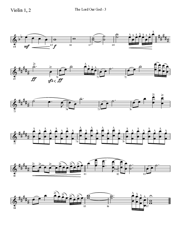 The Lord Our God with You Are God Alone (Not A God) (Choral Anthem SATB) Violin 1/2 (Lifeway Choral / Arr. Cliff Duren)