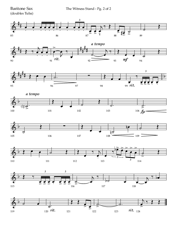The Witness Stand (Choral Anthem SATB) Bari Sax (Lifeway Choral / Arr. Bradley Knight)